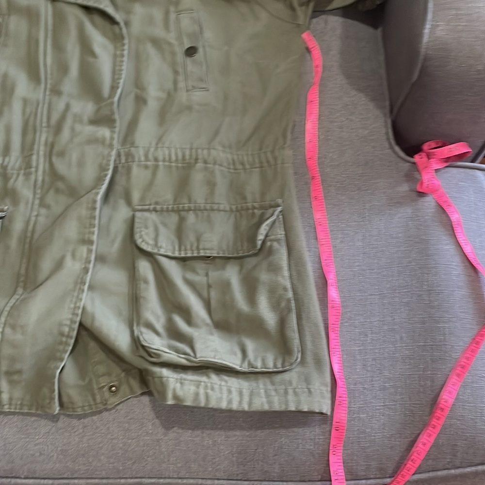 Matty M Army Green Utility anorak style Jacket with optional folded sleeves - Picture 10 of 13